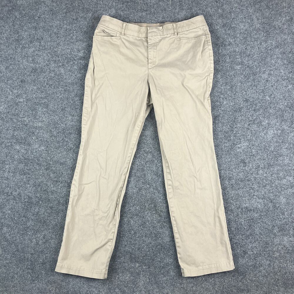 Gloria Vanderbilt Pants Womens‎ Size 12 Tan Khaki Straight Leg Stretch Casual